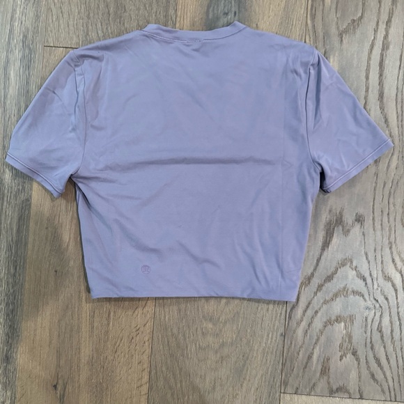 Lululemon Wundermost Ultra-Soft Nulu Crewneck Cropped T-Shirt Purple Ash Sz S - Picture 4 of 5